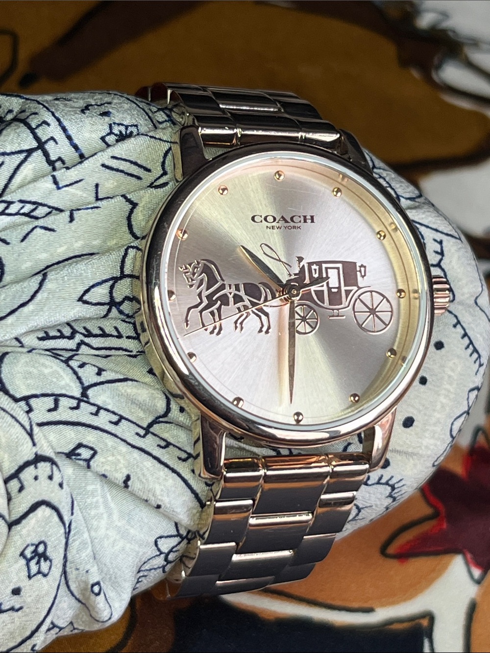 Coach Grand Rose Gold - Horse & Carriage Bracelet Watch